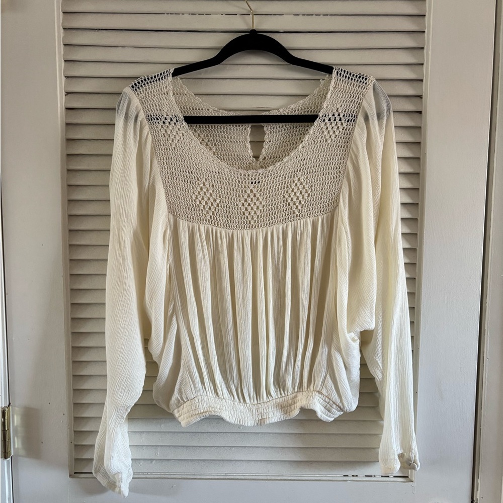 Free People Dolman Sleeve Crochet Blouse size S
